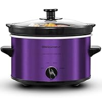 Elite Gourmet MST-275XP Electric Oval Slow Cooker, 2Qt Capacity, Purple