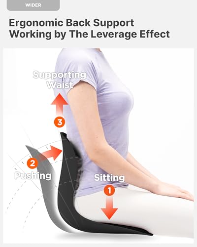 curble Wider(Standard Wide) 2PACK – Ergonomic Back Support Chair, Lumbar Support for Posture Correction & Back Pain Relief, for Office, Floor Seat and Work from Home, Patented(2P Black) - Thumbnail 4