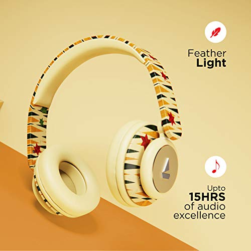 Image of Boat Rockerz 450, 15 HRS Battery, 40mm Drivers, Padded Ear Cushions, Integrated Controls, Dual Modes, Bluetooth Headphones, Wireless Headphone with Mic (Aztec Fusion)
