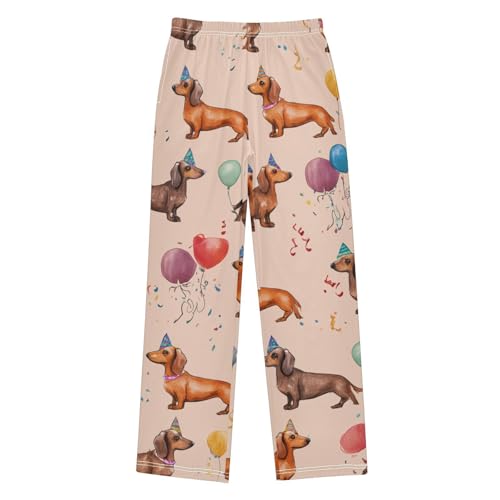 ZZXXB Dachshund Balloons Boys Long Pants Soft Trousers Elastic Waist Kids Lounge Bottoms with Pockets S-XL