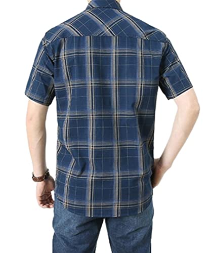 Image of L'MONTE Imported Men's Cotton Casual Checkered Shirts Half Sleeve for Men