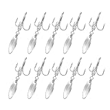 オルルド釣具 トリプルフック ブレード付き 10個セット メタルジグ バイブレーション ブレードチューンに ブレードフック（4# /シルバー）qb500153a02n0