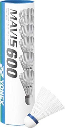 Yonex Mavis 600 Club Play Blue Circle White Shuttlecocks Medium Speed Tube Of 6