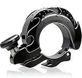 Fahrradklingel Mini Aluminium– Super Laut & Ultra Laut, Upgrade Fahrradklingel für MTB, Rennrad & Ebike – Passend für 19-25.4 mm Lenker, Perfekte Klingel für Mountainbike (Schwarz)