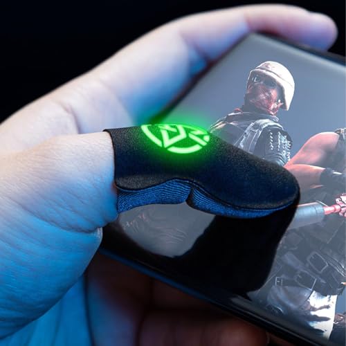 COYUN 2 Paar Gaming Finger Sleeve und 1 Schachtel, Mobile Game Finger Sleeve, Finger Sleeve Gaming, Thumb Touchscreen Fingerhülse, Finger Handschuhe, Atmungsaktiv Anti-Schweiß Gaming Finger Sleeves