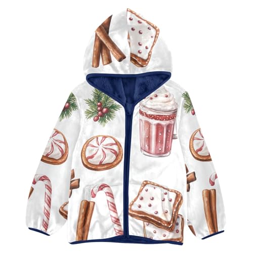 Christmas Hot Drink Mug Girls Fleece Jacket Girls Fall Jacket Girls Zip Up Hoodie Girls Sherpa Jacket 2-10T