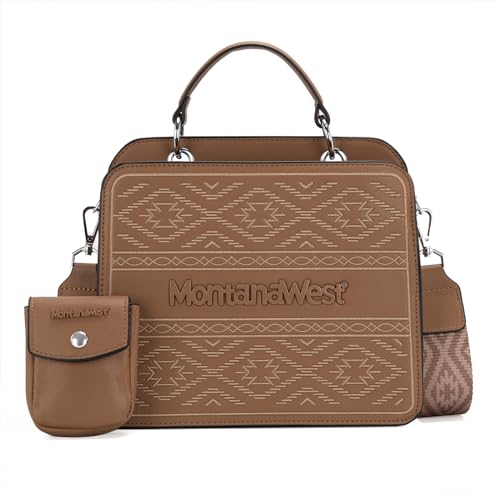 Montana West Bolsa tiracolo com alça superior, bolsa ocidental, bolsas astecas para mulheres, Angel Khaki, One Size