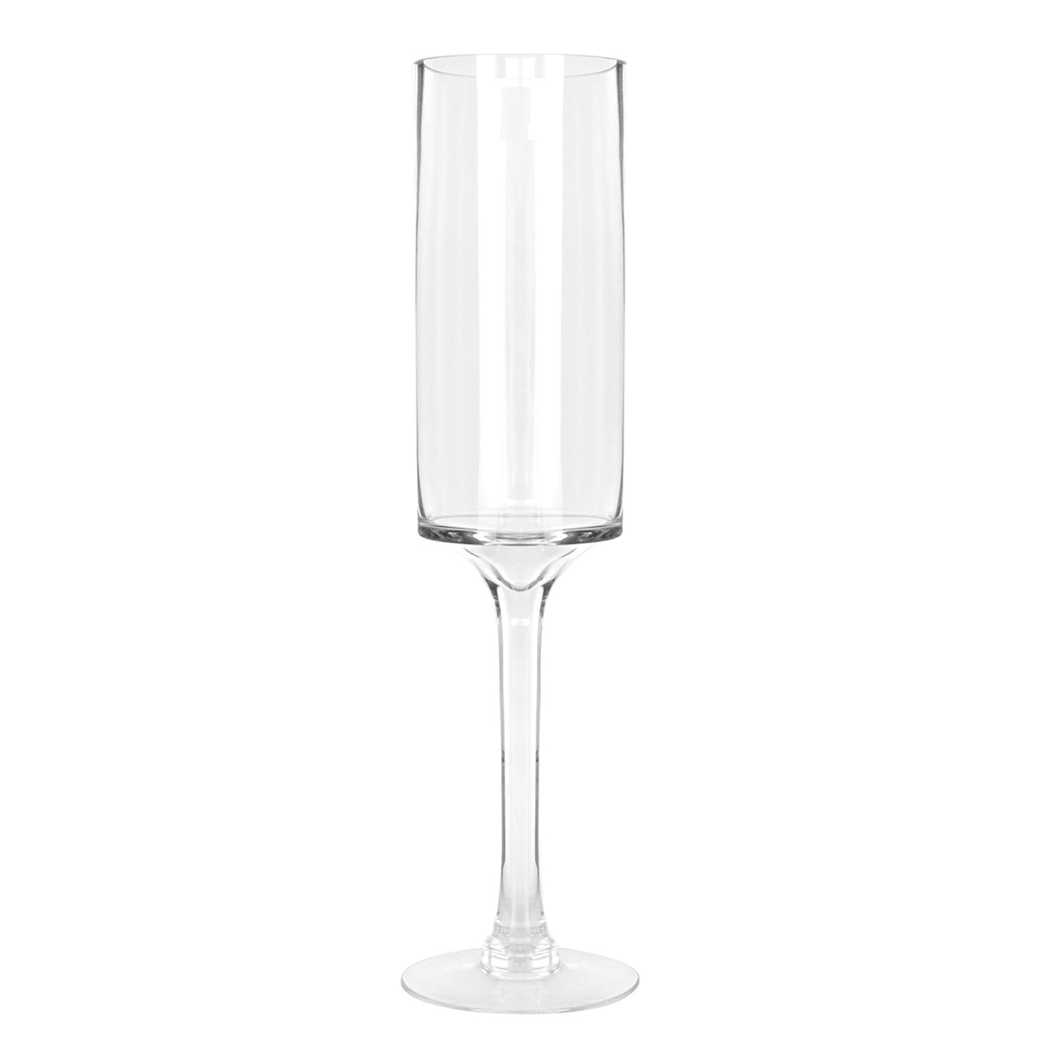 Vase de table sur pied en verre transparent DRW de 41 cm pour intérieur raffiné