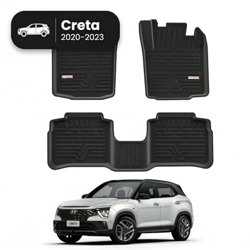 Image of 3D TPE Car Floor Mat for Creta (2020-2023) Custom Fit, Heavy Duty & Anti-Slip Creta Floor Mat | Easy to Clean, All Weather Resistant, Waterproof & Dustproof Car Foot Mat