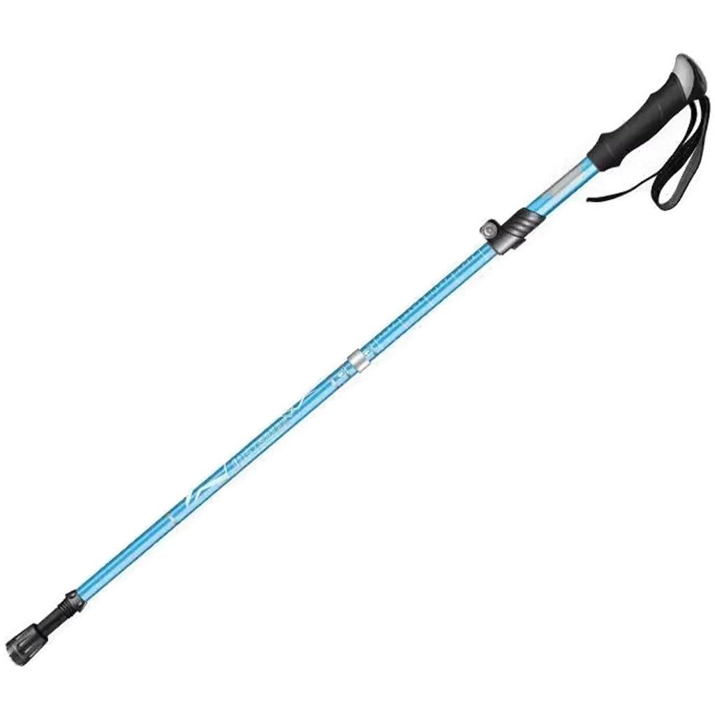 Collapsible 5-Section Walking Stick, Lightweight Compact Trekking Poles, Anti-Shock Aluminum Alloy, for Travel(Blue Color,110-130cm)