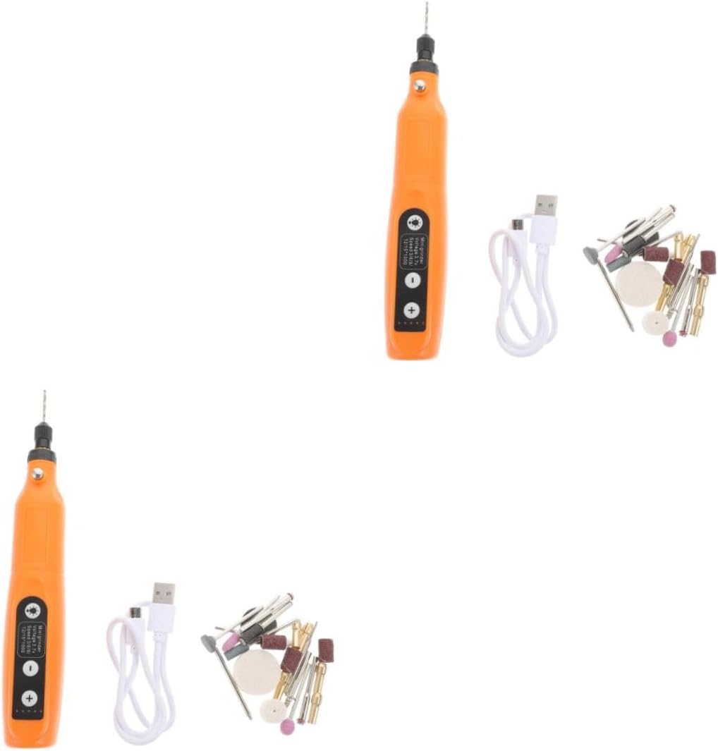 DOITOOL 2sets Usb Rechargeable Mini Rotary Tool with Speeds and Led Light for Polishing Engraving and Diy Crafts Compact Cordless Design for Easy Handling