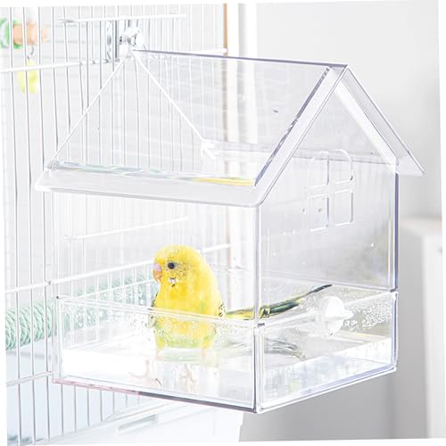 Mangeoire pour oiseau suspendu blanc avec double baignoire externe