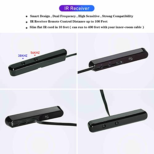 Wenkedigi Infrared Repeater System Ir Repeater Kit, Ir Extender, 100 Feet Ir Remote Control Extender - Dual Band Ir Receiver (Can Run 400 Feet By Cat5E Cable)- Ir Transmitter To Control Hidden Devices #TOP1