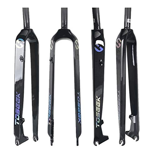 Forcella Larghezza: 100mm Mountain Bike MTB Fork/bivio, Suspension Forcella Anteriore, Laccato Lucido, 26/27.5/29 Pollici in Fibra di Carbonio Diritta Tubo Rigido della Forcella Anteriore (Size : 26\