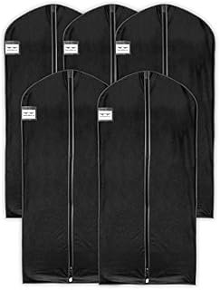 HangerMaster Protective Dress/Coat Garment Covers 137cm (54") Black Breathable Protective Case & Bag - 5 Pack (UK Seller)