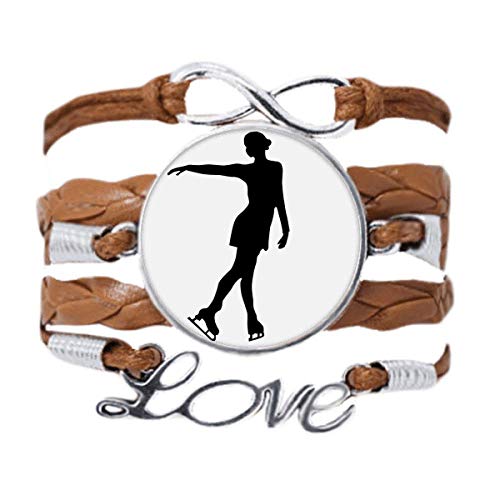 Patinage bracelet cuir noir femmes sport d'hiver idéal pour vos sorties quotidiennes
