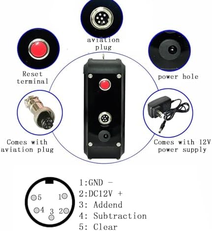 Laser Sensor Counter Electronic Digital Counter Single Probe Objects Totalizer with Remote Control 4-Digit LED Display Up to 9999 for Factories Workshops Production Line