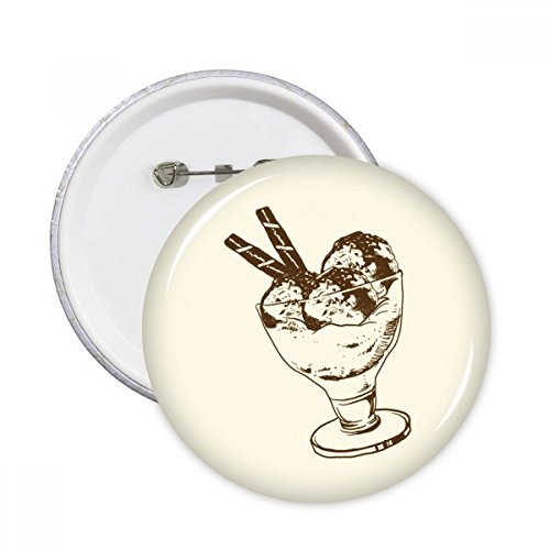 Badge Marron Chocolate Bar et Ice Cream en Verre Boule Ronde 5pcs