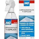 HG Limpiador de Cristales y Espejos, Producto de Limpieza para Cristales y Superficies de Vidrio, No Deja Marcas, Elimina Eficazmente Grasa y Suciedad de Ventanas Rápidamente - Spray 500ml