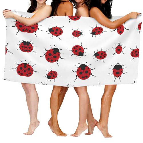 Serviette de bain anti odeur et douce en microfibre imprimé coccinelle - 8