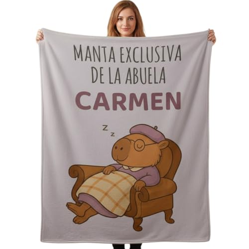 LolaPix Manta Personalizada Abuela. Mantas Personalizadas. Regalo Suegra anticipados Originales. Certificado Oeko-Tex. Manta Suave 3 Tamaños. Exclusiva Abuela