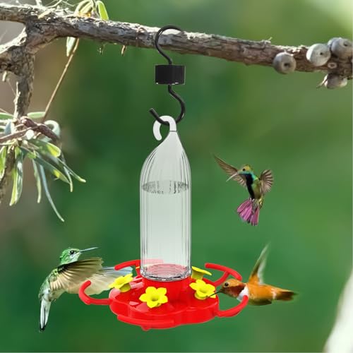Mangeoire pour colibris extérieur suspendable de 470 ml avec 5 becs - 4