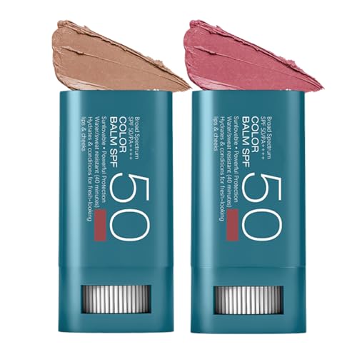 Image of Color Balm SPF 50 Blush Cream, Bronzer Stick + Blush Stick, 2 Shades
