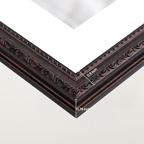 Image of eletecpro 4x6 Picture Frames Set of 2, Vintage Frames with Glass Cover, Retro Ornate Photo Frame Displays 3.5x5 Photo with Mat or 4x6 without Mat for Tabletop or Wall Decor, Brown