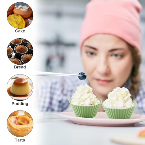 Miniatura 3 de Tokseo 24 Piezas Moldes De Silicona Magdalenas, 6 Tipos De Molde Silicona Reutilizables Para Hornear Magdalenas, Cupcakes, Muffins, Reposteria, Gelatina 4 Colores