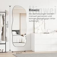Muzilife Asymmetrischer Wandspiegel Rahmenloser Spiegel, 160x60cm – Ansicht 2