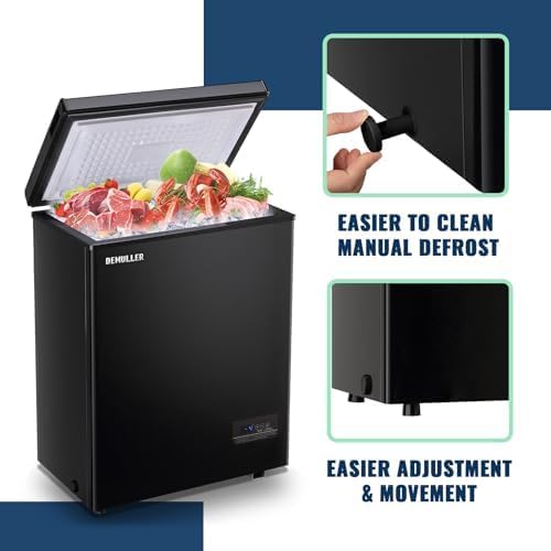 Miniatura 7 de Congelador de pecho de 3.5 pies cúbicos con 2 cestas extraíbles, termostato electrónico compacto (50  a -12 ) y tapa permanece abierta y