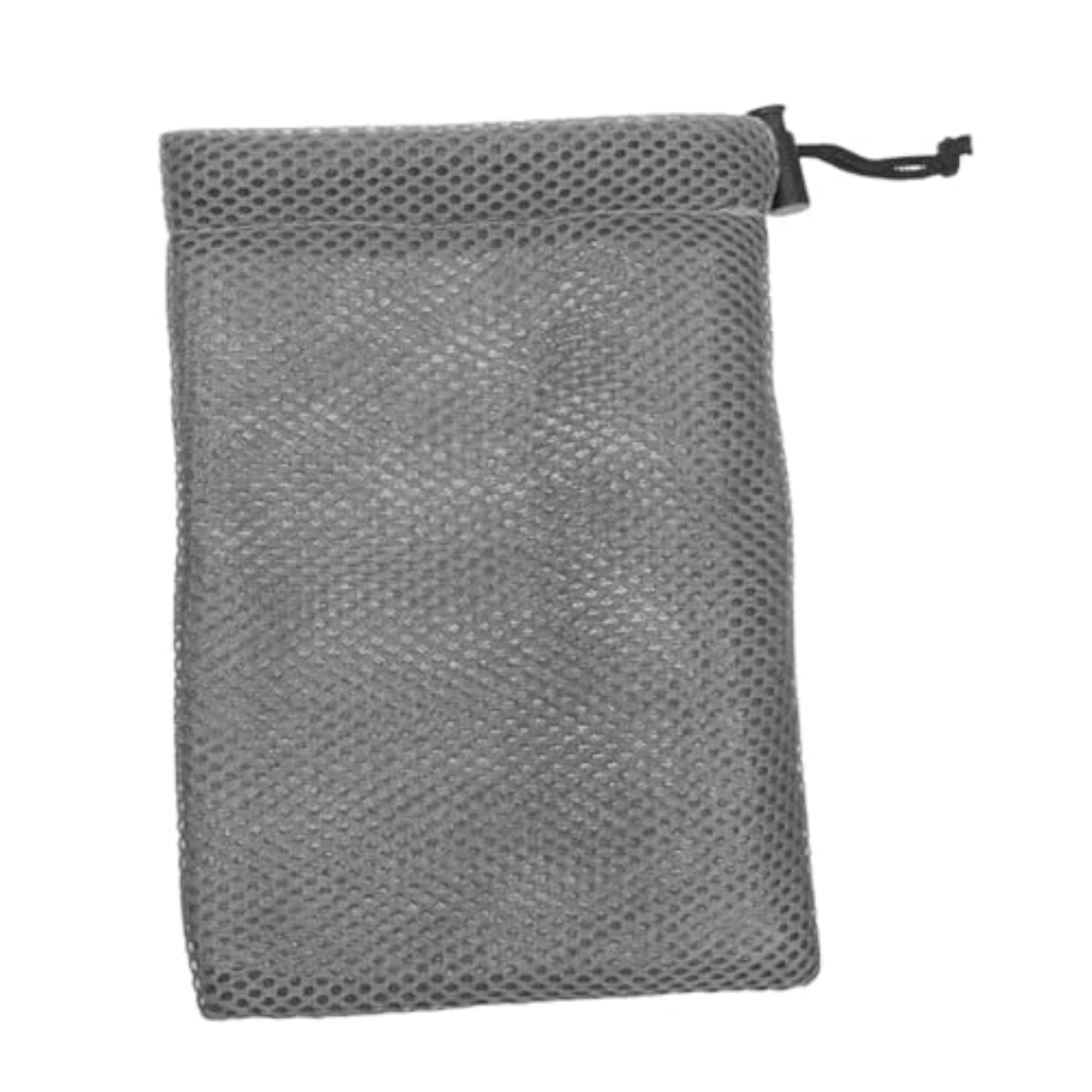 Small Durable Mesh Drawstring Bag for Cosmetics, Gray