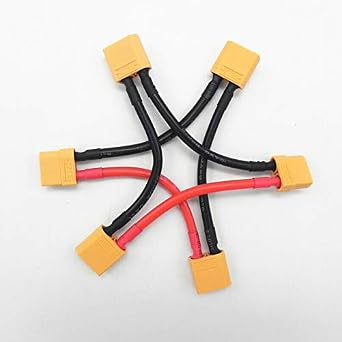 Davitu Electrical Equipments Supplies - 100pcs/Lot XT90 or XT60 Connector 1 Male to 2 Female Serial Charger Cable Connection 10AWG 10CM Rc Spare Parts Part Accessories