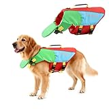 Schwimmweste Hund, SilverChry Hunde Schwimmweste, Rettungswesten für Hunde, Größenverstellbarer Rettungswest für Hunde mit Robustem Griff (L)