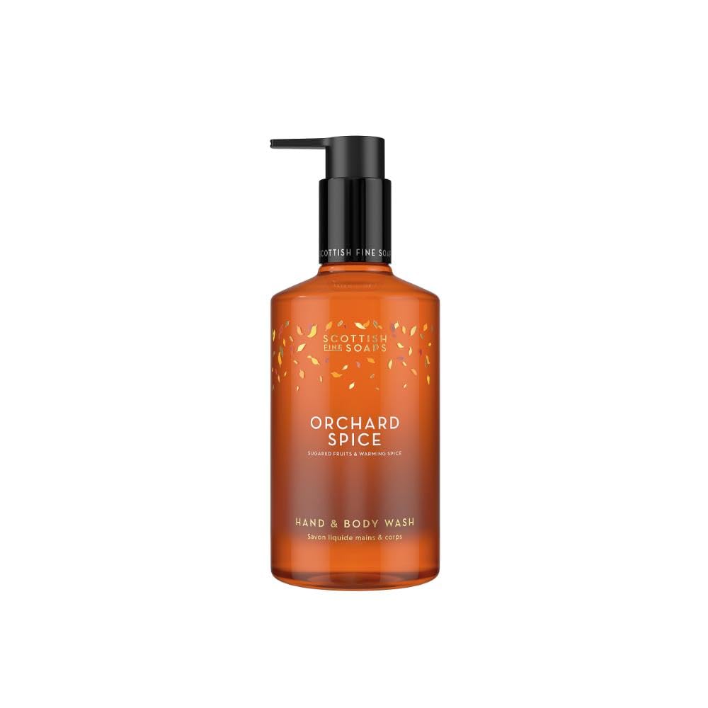 Scottish Fine Soaps Orchard Spice Hand & Body Wash 300ml | Luxury Hand & Body Cleanser | Orchard Fruits, Cinnamon & Vanilla Fragrance
