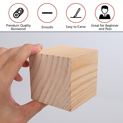 Wopplxy Wood Blocks For Crafts, 2.76 Inch Unfinished Wooden Blocks, Pack Of 4 Wood Square Blocks, Natural Wood Blocks, Wooden Cubes For Arts And Crafts And Diy Projects #TOP2