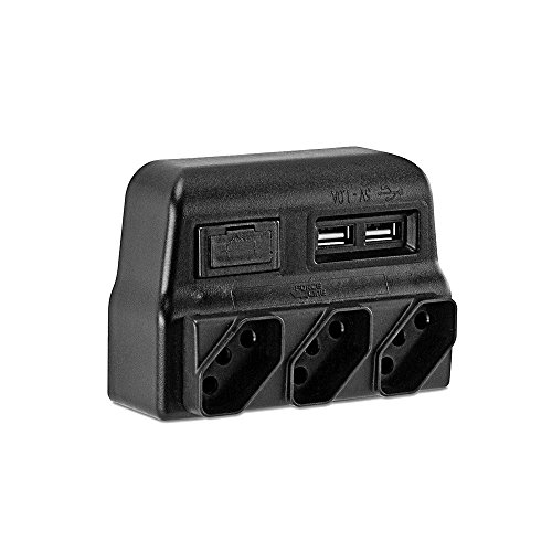 Protetor Elétrico Tripolar com Carregador USB, Force Line, 0180100021, Acessórios para Computador, P