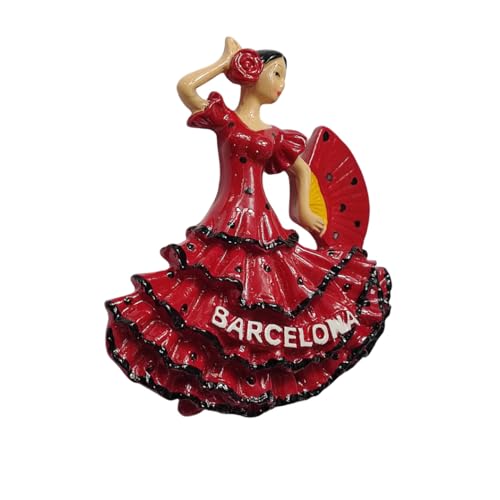 Imán de nevera 3D Bailarina Flamenca de Barcelona 10x10 cm miniatura 6