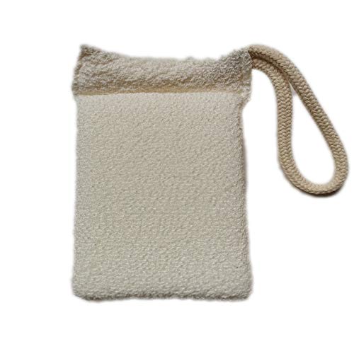 YIRU Body brush,exfoliating cotton body scrubber for Men Women,Double-sided for dry or wet brushing (white)
