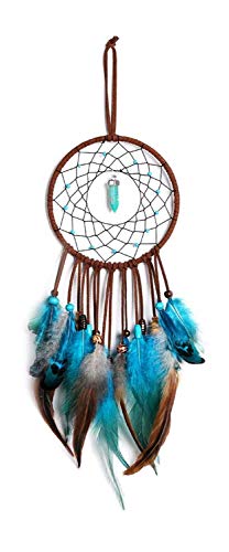 azul Atrapasueños,ZEEREE Atrapasueños con Plumas y Cuentas Atrapasueños,Decoraciones de la pared del dormitorio