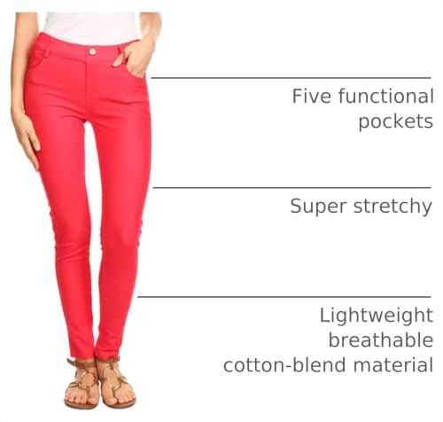 Image of YELETE Women's Basic Five Pocket Stretch Jegging Tights Pants