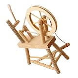 Elegancia vintage: el diseño retro de madera de esta máquina de coser en miniatura aporta un toque de elegancia vintage a tu casa de muñecas, mini rueca de lana, máquina de coser para casa de muñecas