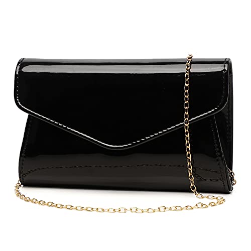 Pochette en cuir verni pour femme - Sac à main élégant pour Noël, mariage, bal de fin d'année,...
