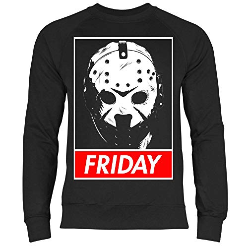 wowshirt Sudadera Viernes el Asesino en Serie Jason Voorhees de Halloween película de Terror 13 para Hombre, Tamaño:M, Color:Black