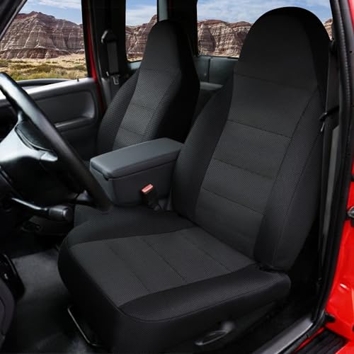 Housses de siège Ford Ranger 1998-2003 lot de 2 protections de dossier haut 60/40 en tissu noir