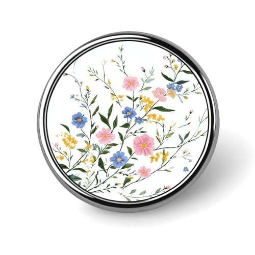 Broche ronde colorée en forme de fleur sauvage et de vigne pour homme et femme, accessoire de mode pour col, veste, sac à dos
