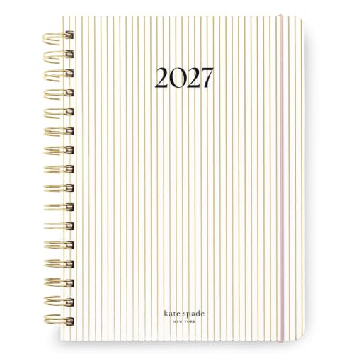 Image of kate spade new york 12-Month Large 2027 Planner, Gold Pinstripe