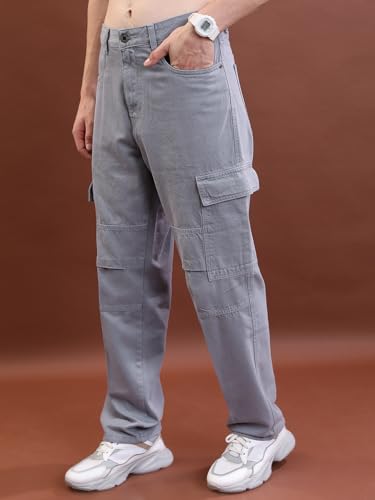 Image of Highlander Men's Regular Fit Cargo Pocket Jeans | Clean Look | Cotton Comfort | Utility Style