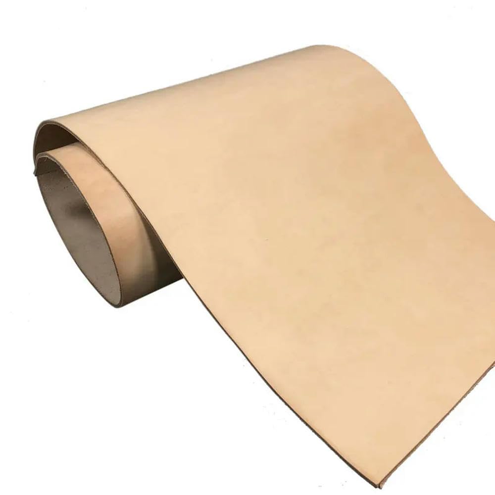 Tela de Cuero de Vaca Genuino de 2 mm, Cuero curtido Vegetal de Grano Completo, Piezas para Manualidades y Costura.