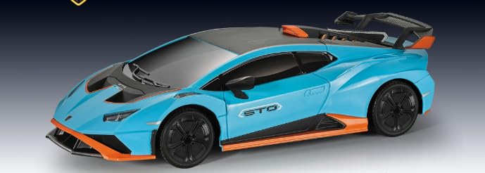 AYIQUTY Lamborghini RC Drift Auto, 1:24 Mini 4WD Ferngesteuertes Drift Auto mit Vollproportionale Drosselklappe Und LED Leuchten, 25KM/H RC Rennen, Spielzeug Geschenke (Blue1)